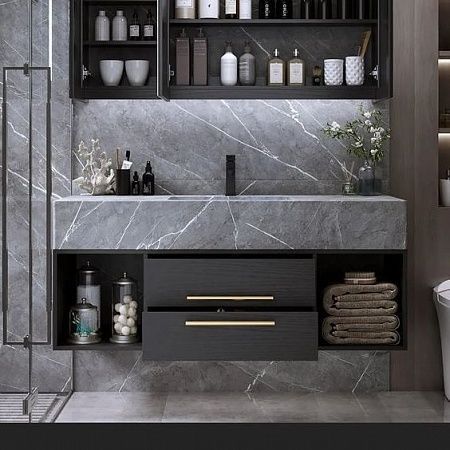 Столешница в ванную из натурального камня - пример выполнения