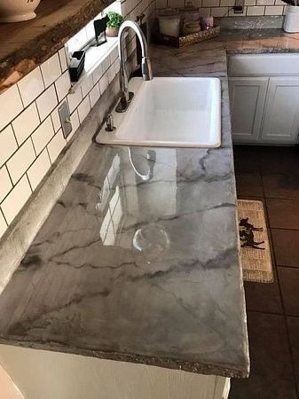 Кухонные столешницы из натурального камня - пример выполнения