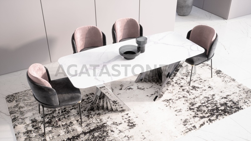 Стол из мрамора "Веер 2" на заказ