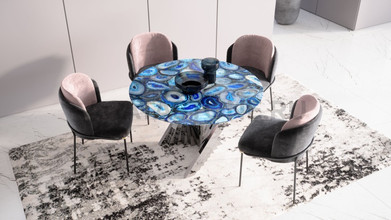 Стол под агат "Веер" на заказ