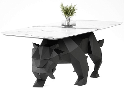 Стол из керамогранита под мрамор "Тайга"