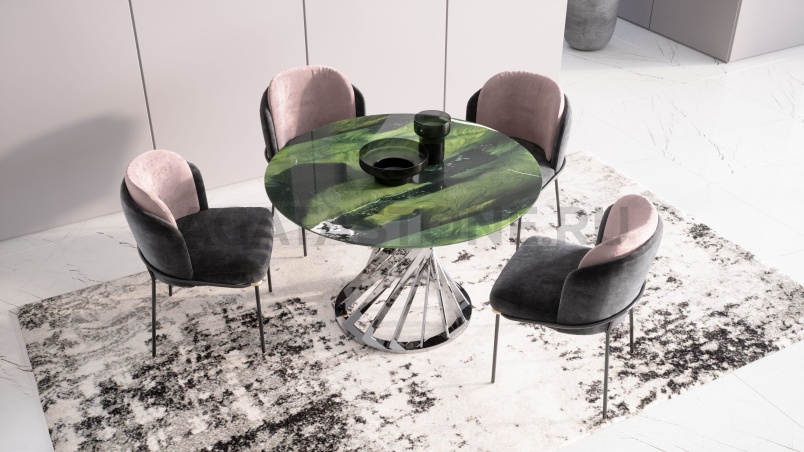 Стол из керамогранита под мрамор "Модерн" на заказ