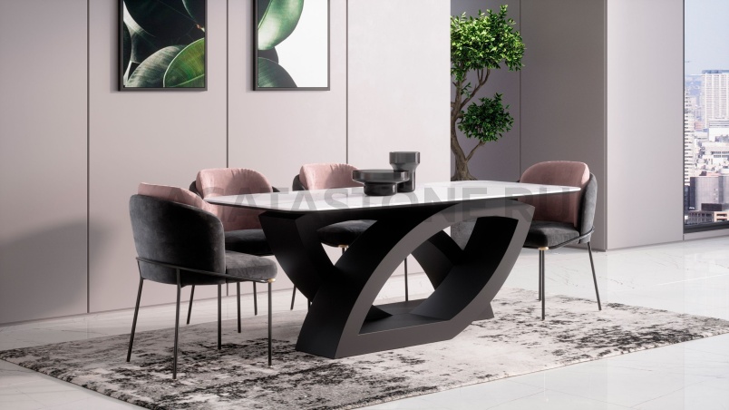 Стол из керамогранита под мрамор "Franco Eye" на заказ