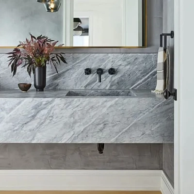 Раковина из искусственного камня щелевая с фартуком