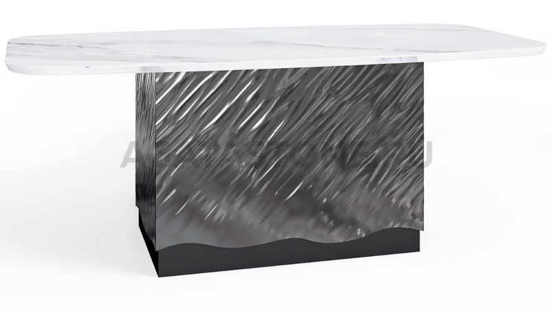 Стол из керамогранита под мрамор "Hard water" на заказ