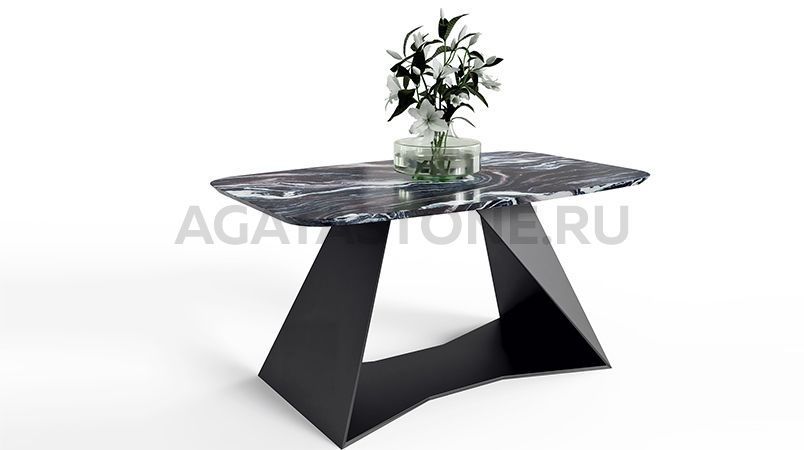 Журнальный столик из керамогранита под мрамор "Зета" на заказ