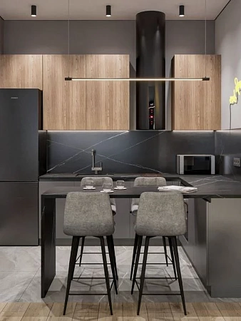 Столешницы из искусственного камня для барной стойки - пример выполнения