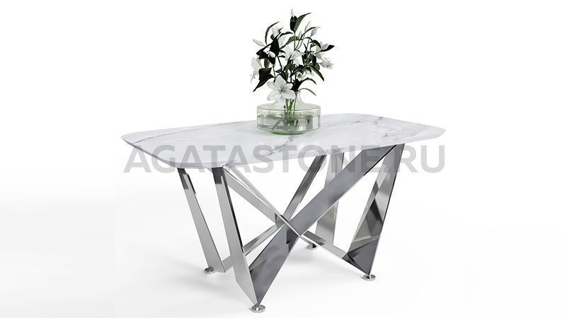 Журнальный столик из керамогранита под мрамор "Астра" на заказ