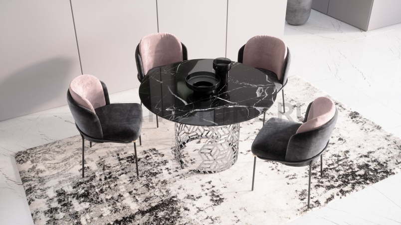 Стол из керамогранита под мрамор "Manfred Cube" на заказ