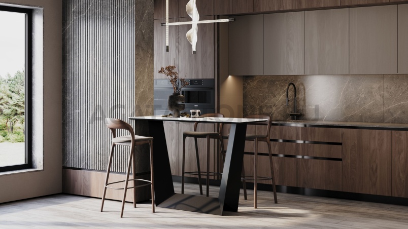 Барная стойка из натурального камня "Оригами" на заказ