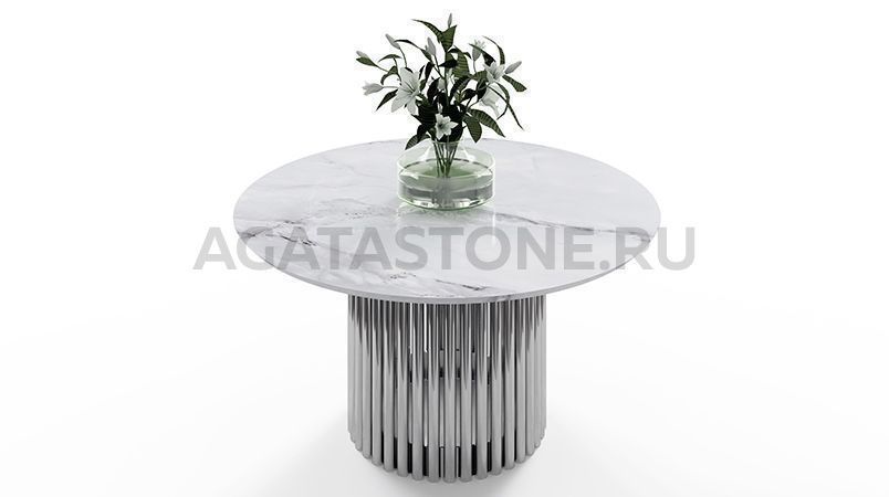 Журнальный столик из керамогранита под мрамор "Piano" на заказ