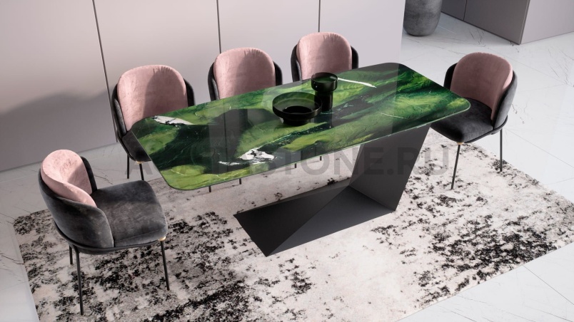 Стол из керамогранита под мрамор "Сигма" на заказ