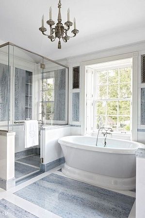 Отделка ванной комнаты натуральным камнем - пример выполнения