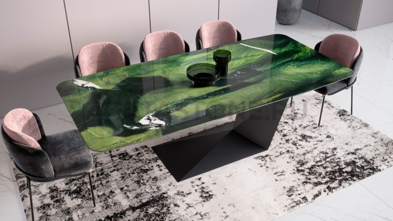 Стол из керамогранита под мрамор "Сигма" на заказ