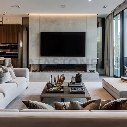 Отделка камина мрамором Pirgon на заказ