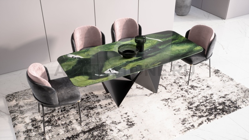 Стол из керамогранита под мрамор "Альтаир" на заказ