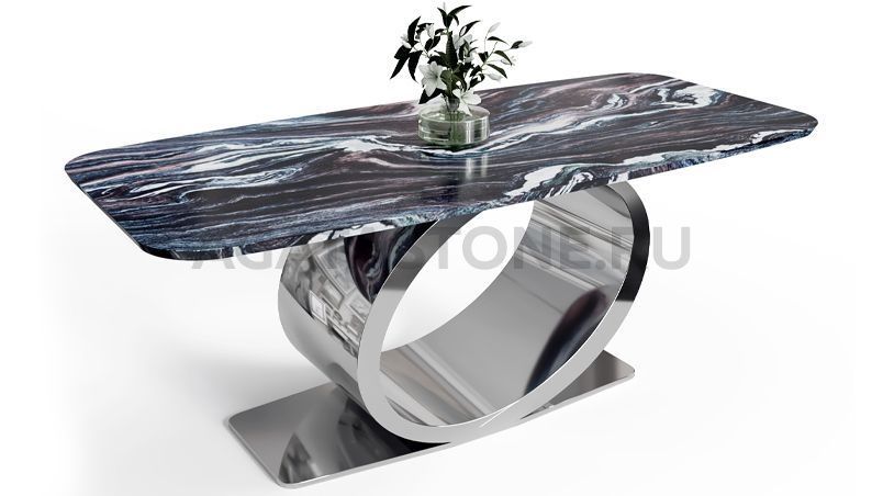 Стол из керамогранита под мрамор "Рино" на заказ