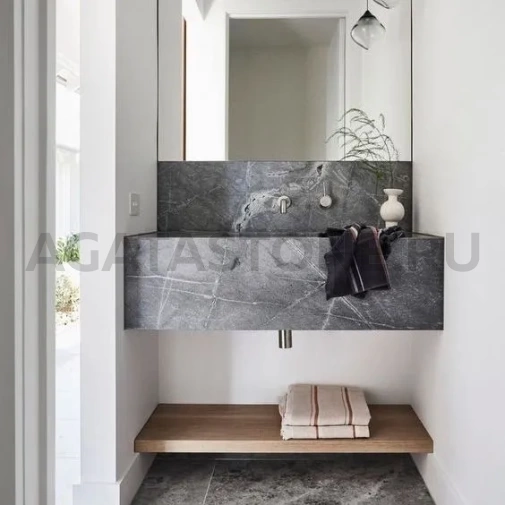 Консольная раковина из керамогранита под бетон на заказ