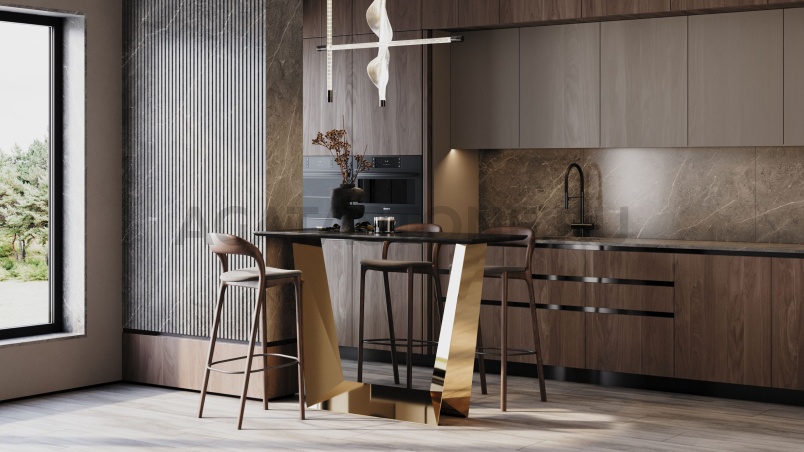 Барная стойка из керамогранита "Оригами" на заказ