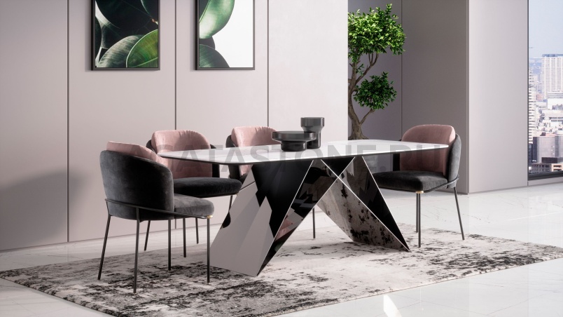 Стол из керамогранита под мрамор "Premier" на заказ