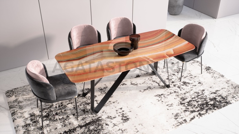 Стол из оникса "Мёбиус" на заказ