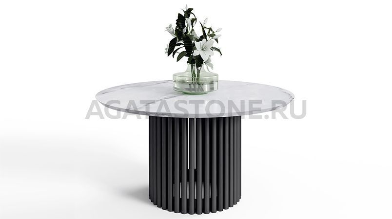 Журнальный столик из керамогранита под мрамор "Piano" на заказ