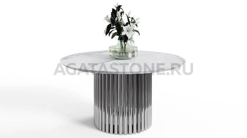 Журнальный столик из керамогранита под мрамор "Piano" на заказ
