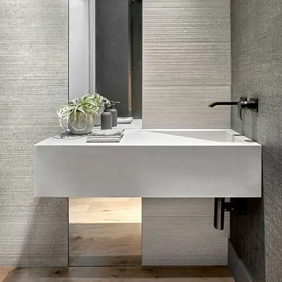 Раковина консольная, щелевая, высокая из искусственного камня