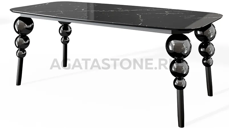 Стол из керамогранита под мрамор "Баккара" на заказ
