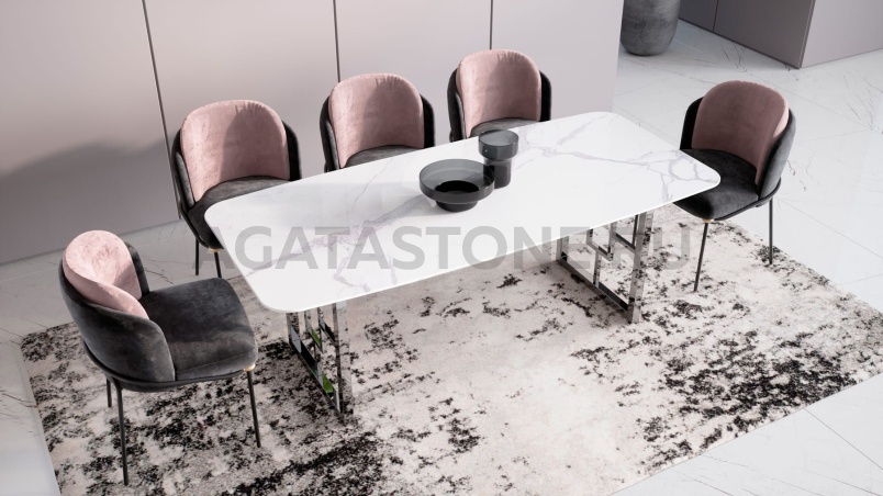 Стол из керамогранита под мрамор "Витраж" на заказ