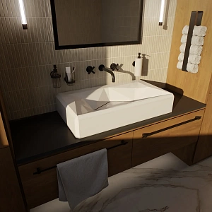 Раковина из керамогранита серии Diamond